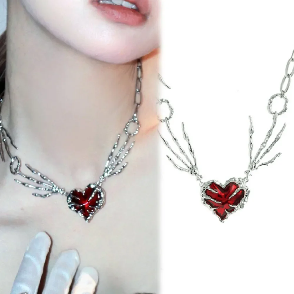 Cross Heart Red Stone Hand Bon - đánh giá và giá Women'S Emo Accessories