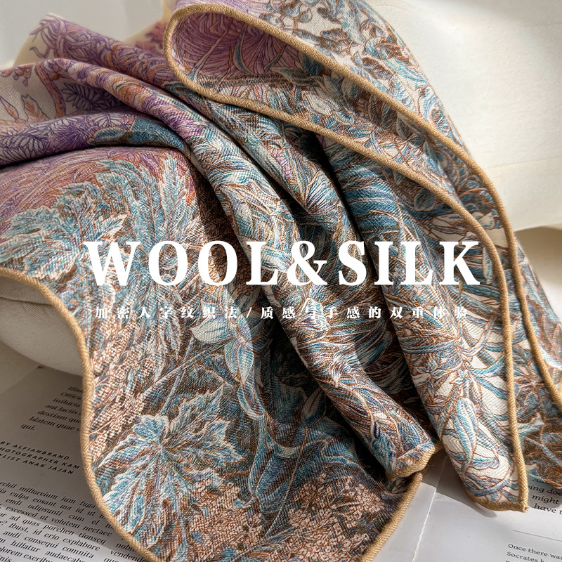 Silk Wool Scarves Woman Foular - đánh giá và giá Women Accessories Sale